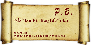 Péterfi Boglárka névjegykártya