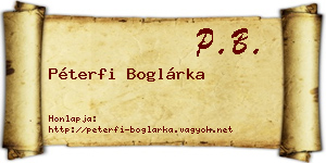 Péterfi Boglárka névjegykártya